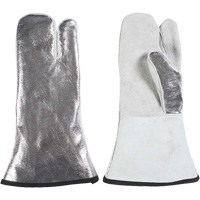 One Finger Heat Resistant Mitt, Aluminized/Kevlar&reg;/Leather, One Size, Protects Up To 650°F (343°C) St. Lawrence Industrial & Safety Supply