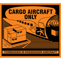 &eacute;tiquettes de manutention Cargo Aircraft Only, 4-3/4" lo x 4-1/4" la, Orange St. Lawrence Industrial & Safety Supply