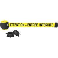 Barri&egrave;re &agrave; fixation murale, Plastique, Fixation magn&eacute;tique, 30', Ruban Jaune St. Lawrence Industrial & Safety Supply