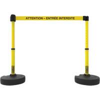 Plus Barrier Post Set, Plastic, 42" H, Yellow Tape, 15' Tape Length St. Lawrence Industrial & Safety Supply