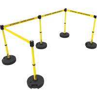 Plus Barrier Post Set, Plastic, 42" H, Yellow Tape, 15' Tape Length St. Lawrence Industrial & Safety Supply