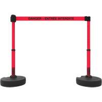 Plus Barrier Post Set, Plastic, 42" H, Red Tape, 15' Tape Length St. Lawrence Industrial & Safety Supply