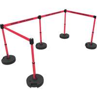 Plus Barrier Post Set, Plastic, 42" H, Red Tape, 15' Tape Length St. Lawrence Industrial & Safety Supply