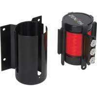 Wall Mount Barrier with Magnetic Tape, Steel, Screw Mount, 12', Red Tape St. Lawrence Industrial & Safety Supply