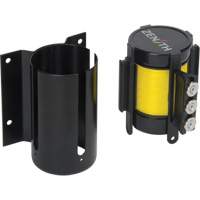 Wall Mount Barrier with Magnetic Tape, Steel, Screw Mount, 12', Yellow Tape St. Lawrence Industrial & Safety Supply