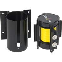 Barri&egrave;re &agrave; fixation murale avec ruban magn&eacute;tique, Acier, Fixation par vis, 7', Ruban Jaune St. Lawrence Industrial & Safety Supply