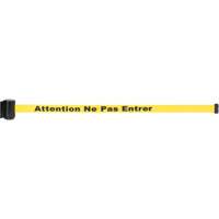 Barri&egrave;re &agrave; fixation murale avec ruban magn&eacute;tique, Acier, Fixation par vis, 7', Ruban Jaune St. Lawrence Industrial & Safety Supply