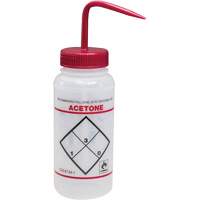 "Acetone" Safety-Labeled Wide-Mouth Wash Bottle, 16 oz. St. Lawrence Industrial & Safety Supply
