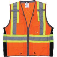 Veste de s&eacute;curit&eacute; pour arpenteur, Orange haute visibilit&eacute;, Grand, Polyester St. Lawrence Industrial & Safety Supply