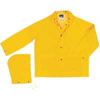 Imperm&eacute;able de s&eacute;rie classique avec capuchon amovible, Polyester/PVC, Grand, Jaune St. Lawrence Industrial & Safety Supply