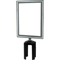 Porte-enseigne vertical robuste avec adaptateur pour poteaux Tensabarrier, Chrome poli St. Lawrence Industrial & Safety Supply