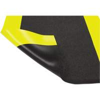 Tapis antifatigue Airsoft, Rugueux, 3' x 5' x 3/8", Noir/Jaune, &eacute;ponge en PVC St. Lawrence Industrial & Safety Supply