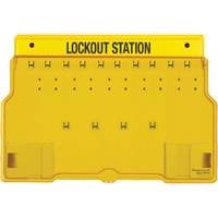 Poste de cadenassage trilingue recouvert, Cadenas Aucune, Capacit&eacute; de 10, Cadenas Non compris St. Lawrence Industrial & Safety Supply