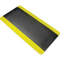 Anti-Fatigue Matting, Diamond, 1-2/3' x 3-1/4' x 3/4", Black/Yellow, Polyurethane St. Lawrence Industrial & Safety Supply