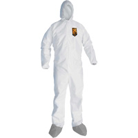 Combinaison de protection contre les liquides et les particules A45 KleenGuard avec sabot antid&eacute;rapant, Grand, Gris/Blanc, Micropore St. Lawrence Industrial & Safety Supply