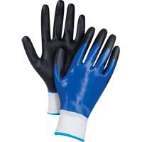 Gants enduits noir & bleu, Moyen, R&ecirc;vetement Mousse de nitrile, Calibre 15, Enveloppe en Nylon St. Lawrence Industrial & Safety Supply