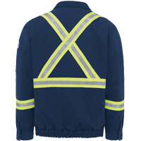Blouson aviateur doubl&eacute; pour hommes avec garniture r&eacute;fl&eacute;chissante, Petit, Bleu marin, 29 cal/cm² St. Lawrence Industrial & Safety Supply