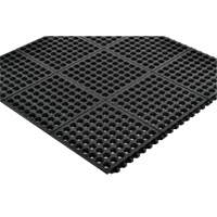 Cushion-Ease&reg; 550 Interlocking Anti-Fatigue Mat, Slotted, 3' x 3' x 3/4", Black, Rubber St. Lawrence Industrial & Safety Supply