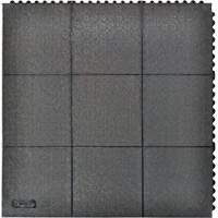 Cushion-Ease&reg; Interlocking Anti-Fatigue Mat, Pebbled, 3' x 3' x 3/4", Black, Natural Rubber St. Lawrence Industrial & Safety Supply