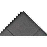 Cushion-Ease&reg; Interlocking Anti-Fatigue Mat, Pebbled, 3' x 3' x 3/4", Black, Natural Rubber St. Lawrence Industrial & Safety Supply