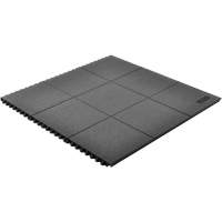 Cushion-Ease&reg; Interlocking Anti-Fatigue Mat, Pebbled, 3' x 3' x 3/4", Black, Natural Rubber St. Lawrence Industrial & Safety Supply