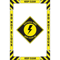 "Electrical Panel" Floor Marking Kit, Adhesive, English with Pictogram St. Lawrence Industrial & Safety Supply