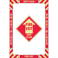 Trousse de marquage du sol ?Fire Exit? (sortie de secours), Adh&eacute;sif, Anglais avec pictogramme St. Lawrence Industrial & Safety Supply