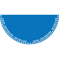 Signalisation au sol ?Caution? (attention) pour porte battante en demi-cercle, Adh&eacute;sif, Anglais avec pictogramme St. Lawrence Industrial & Safety Supply