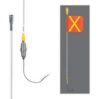 Tiges de s&eacute;curit&eacute; tout-temps de s&eacute;rie lourde avec lumi&egrave;re DEL constante Safety Whip, Fixation Ressort, Hauteur 5', Orange avec X r&eacute;fl&eacute;chissant St. Lawrence Industrial & Safety Supply