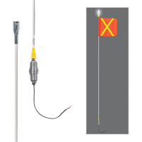Tiges de s&eacute;curit&eacute; tout-temps de s&eacute;rie lourde avec lumi&egrave;re DEL constante Safety Whip, Fixation Ressort, Hauteur 10', Orange avec X r&eacute;fl&eacute;chissant St. Lawrence Industrial & Safety Supply