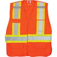 Veste d'arpenteur haute visibilit&eacute; conforme &agrave; la CSA, Orange haute visibilit&eacute;, Moyen, Polyester St. Lawrence Industrial & Safety Supply