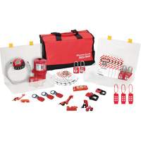 Trousse de cadenassage avec cadenas en thermoplastique de qualit&eacute; sup&eacute;rieure Zenex, Ensemble &eacute;lectrique, 27 composants compris St. Lawrence Industrial & Safety Supply