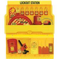 Station de cadenassage pour vannes et appareils &eacute;lectriques de luxe standard, Cadenas Thermoplastique, Capacit&eacute; de 32, Cadenas Compris St. Lawrence Industrial & Safety Supply