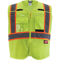 Veste de s&eacute;curit&eacute; pour signaleur, Jaune lime haute visibilit&eacute;, Moyen/Petit St. Lawrence Industrial & Safety Supply
