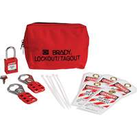 Trousse de cadenassage/&eacute;tiquetage avec cadenas de s&eacute;curit&eacute; en nylon dans une pochette, Ensemble &eacute;lectrique, 14 composants compris St. Lawrence Industrial & Safety Supply