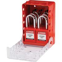 Boîte de cadenassage de groupe ultra compacte avec cadenas de s&eacute;curit&eacute; en nylon, Rouge St. Lawrence Industrial & Safety Supply