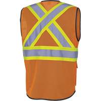 6960 Front Mesh Safety Vest, High Visibility Orange, Medium, Polyester St. Lawrence Industrial & Safety Supply