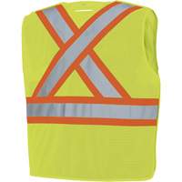 598P Tear-Away Mesh Safety Vest, High Visibility Lime-Yellow, Medium/Small, Polyester St. Lawrence Industrial & Safety Supply