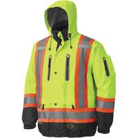 5201 Veste imperm&eacute;able et respirante de premi&egrave;re qualit&eacute;, Polyester, Noir/Jaune lime haute visibilit&eacute;, Grand St. Lawrence Industrial & Safety Supply