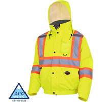 5033 Veste aviateur de s&eacute;curit&eacute; imperm&eacute;able et matelass&eacute;e pour l'hiver, Polyester, Jaune lime haute visibilit&eacute;, Petit St. Lawrence Industrial & Safety Supply