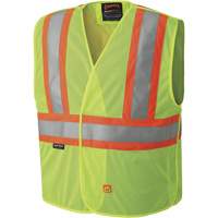 6916A Flame Resistant Safety Vest, High Visibility Lime-Yellow, Medium/Small, Polyester St. Lawrence Industrial & Safety Supply