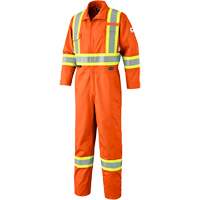 7705T FR-Tech&reg; Flame-Resistant Coverall with Leg Zippers, Size 40 (Tall), High Visibility Orange, 9.7 cal/cm² St. Lawrence Industrial & Safety Supply