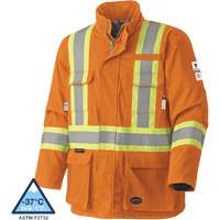 5533 Manteau de s&eacute;curit&eacute; ignifuge, Petit, Orange haute visibilit&eacute;, 58 cal/cm² St. Lawrence Industrial & Safety Supply