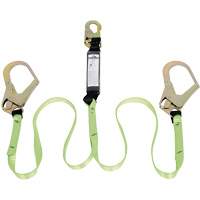 SA-54022-6 Shock Absorbing Lanyard, 6', Rebar Hook Center, Snap Hook Leg Ends, Polyester St. Lawrence Industrial & Safety Supply