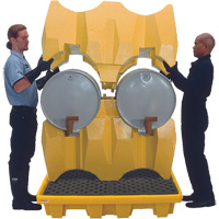Ultra-Drum Rack 4-Drum Containment System without Drain, 53" L x 53" W x 77.8" H, 3000 US gal. Capacity St. Lawrence Industrial & Safety Supply