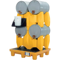 Ultra-Drum Rack 4-Drum Containment System without Drain, 53" L x 53" W x 77.8" H, 3000 US gal. Capacity St. Lawrence Industrial & Safety Supply