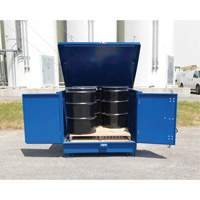 Palette de d&eacute;versement en acier avec couvercle rigide S-4 Ultra, 61" lo x 54,4" la x 52" h, Capacit&eacute; de charge 4700 lb St. Lawrence Industrial & Safety Supply