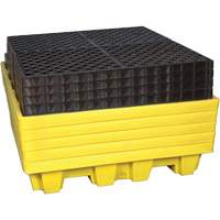 Ultra-Spill Pallet emboitable, 4 barils, Capacit&eacute; de d&eacute;versement 66 gal. US, 51" x 51" x 10" St. Lawrence Industrial & Safety Supply