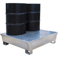 Ultra-Spill Pallet en acier, 2 barils, Capacit&eacute; de d&eacute;versement 68 gal. US, 47,2" x 31,4" x 17,4" St. Lawrence Industrial & Safety Supply