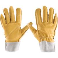 All-Leather Gloves, 7/Small, Grain Leather Palm, Elastic Cuff St. Lawrence Industrial & Safety Supply